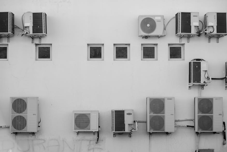 Modern air conditioning unit installation